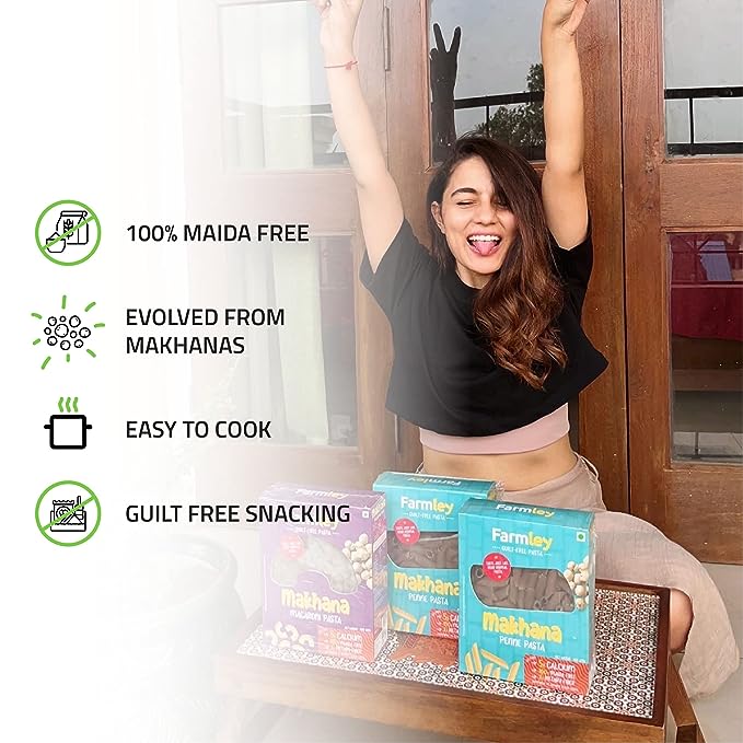 Farmley Makhana Penne Pasta | High Protein Healthy Diet | Maida Free & Cholesterol Free Pasta Farmley Makhana Penne Pasta | High Protein Healthy Diet | Maida Free & Cholesterol Free Pasta